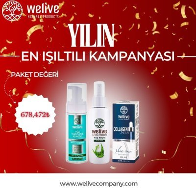 WELIVE 3’LÜ SET (ALOE VERA YÜZKREM+KOLEJENLİ YÜZ YIKAMA KÖPÜK+KOLEJEN SERUM )