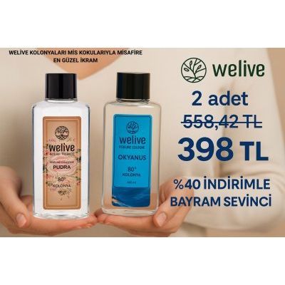 WELIVE PUDRA KOLONYA 400 ML + WELIVE OKYANUS KOLONYA 400 ML