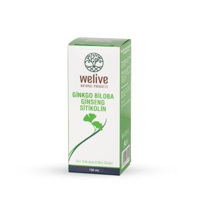 WELIVE GINKGO BİLOBA GİNSENG SİTİKOLİN SIVI TAKVİYE EDİCİ GIDA 150 ML