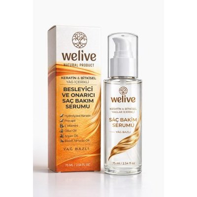 WELIVE KERATİN & BİOTİN SAÇ BAKIM SERUMU YAĞ BAZLI 75 ML
