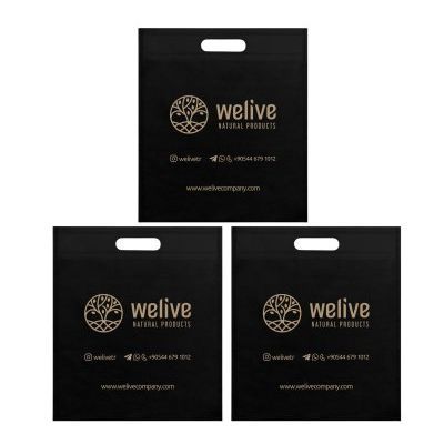 WELIVE BÜYÜK BOY BEZ ÇANTA 3’LÜ SET 30*35 (SİYAH)