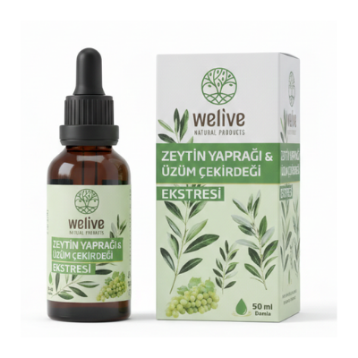 WELIVE ZEYTİN YAPRAĞI VE ÜZÜM ÇEKİRDEĞİ EKTSRESİ 50 ML