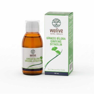WELIVE GINKGO BİLOBA GİNSENG SİTİKOLİN SIVI TAKVİYE EDİCİ GIDA 150 ML